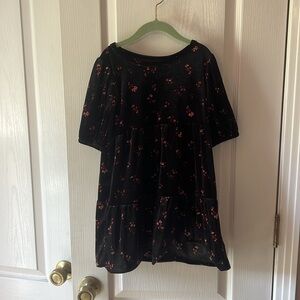 A27 Old Navy Black Dress with Floral Accents